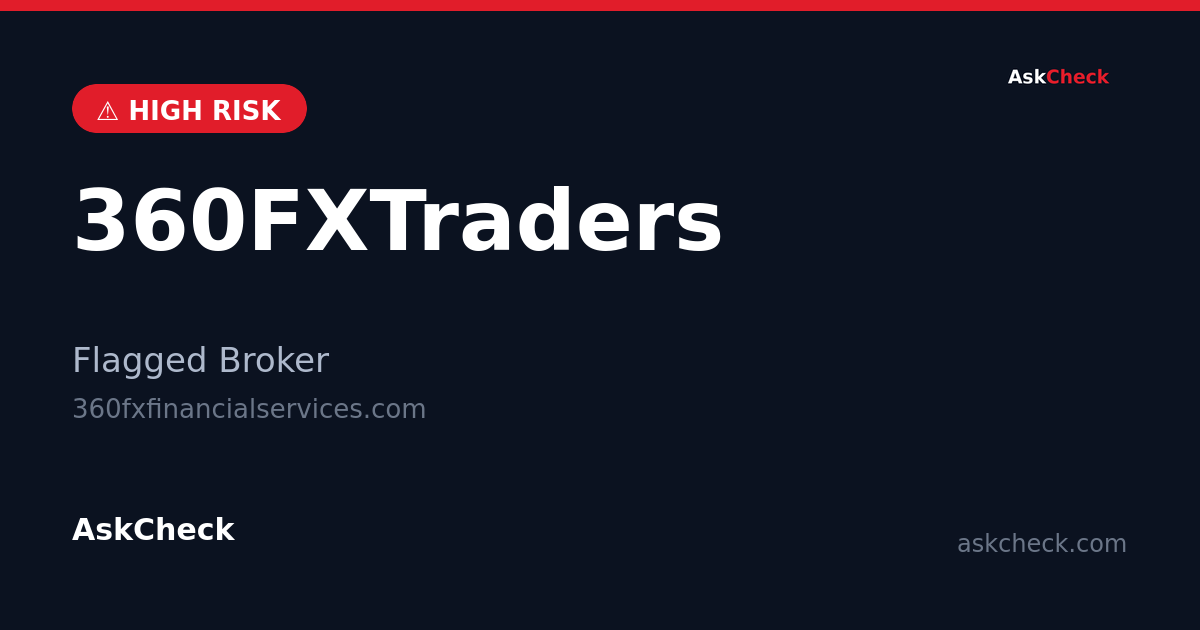 360FXTraders (360fxfinancialservices.com) — flagged broker warning