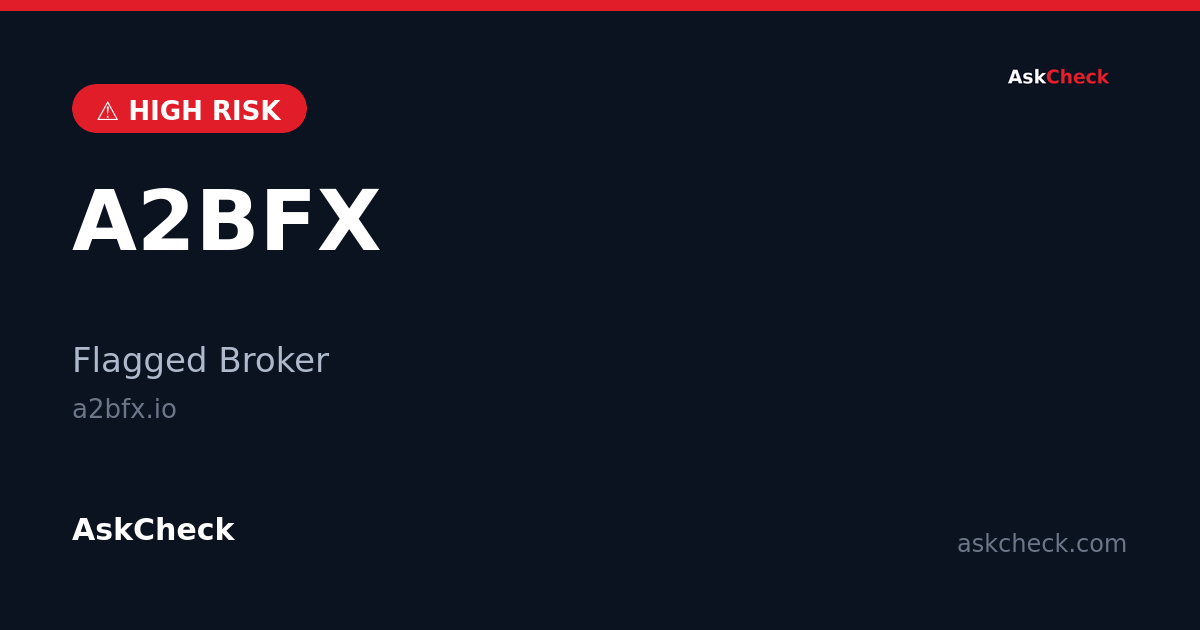 A2BFX (a2bfx.io) — flagged broker warning