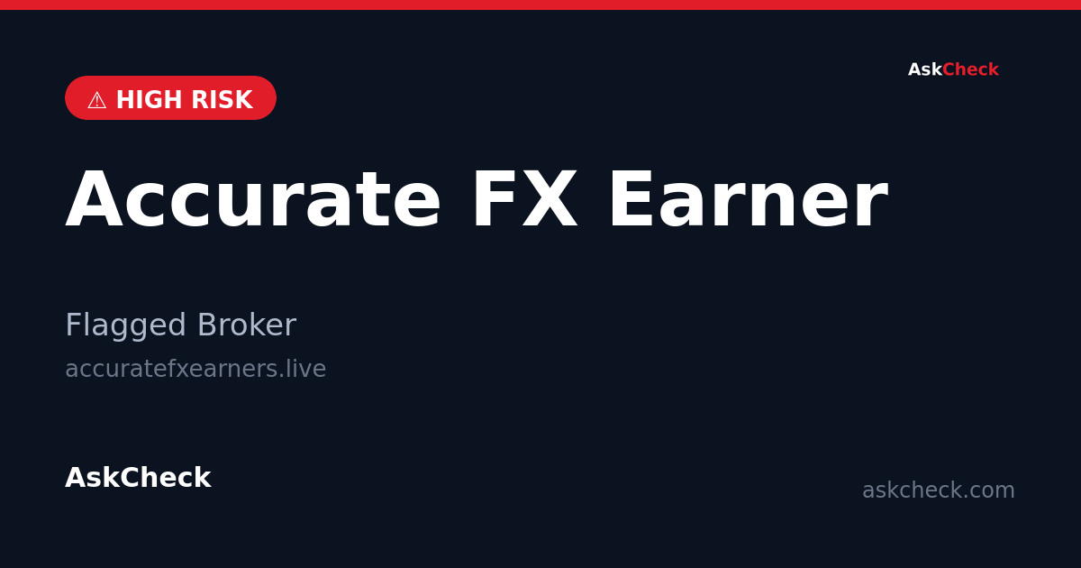Accurate FX Earner (accuratefxearners.live) — flagged broker warning