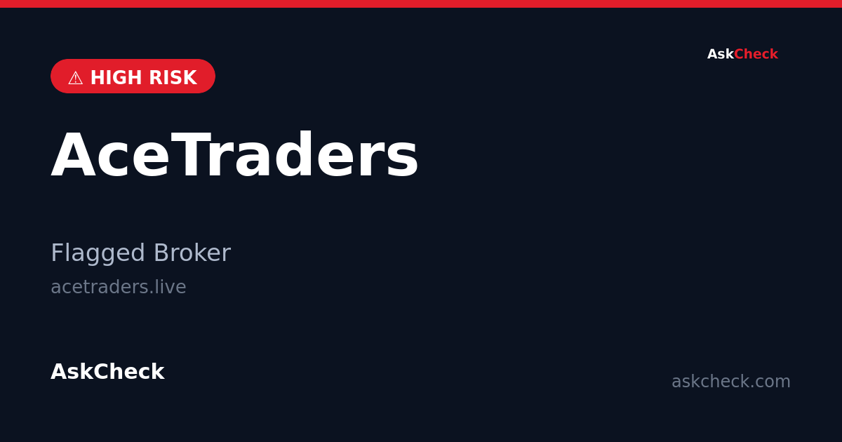 AceTraders (acetraders.live) — flagged broker warning