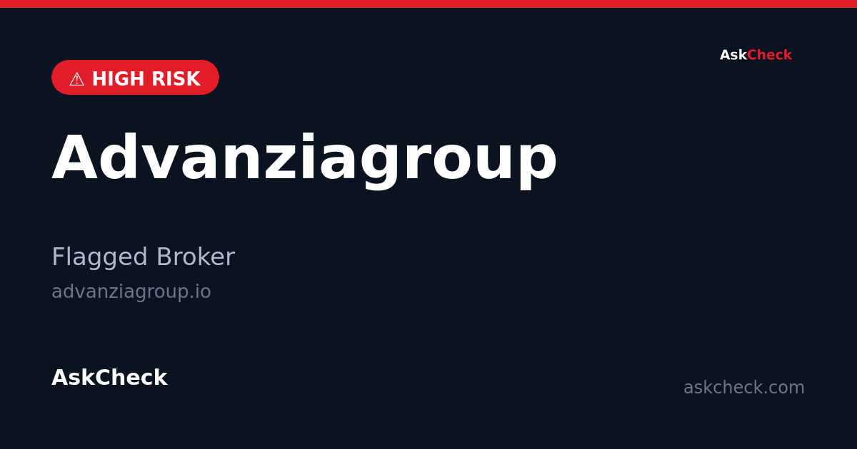 Advanziagroup (advanziagroup.io) — flagged broker warning