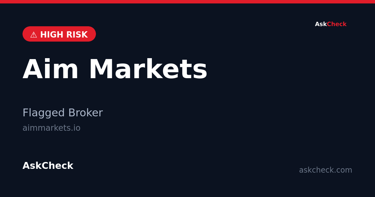 Aim Markets (aimmarkets.io) — flagged broker warning