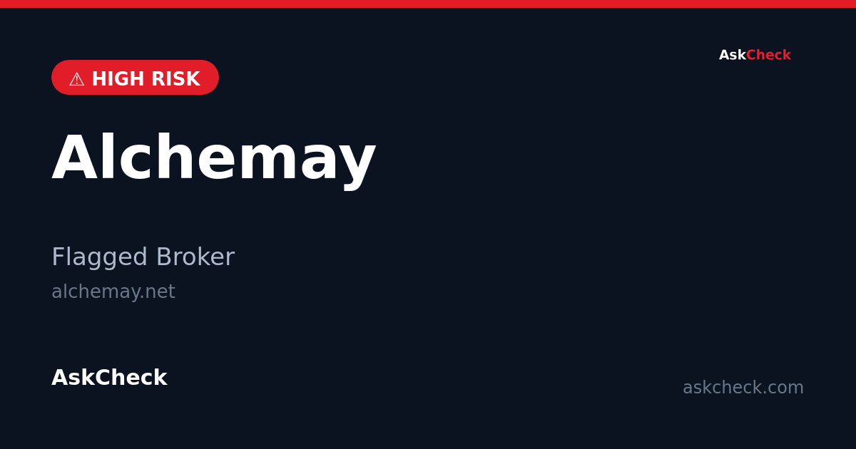 Alchemay (alchemay.net) — flagged broker warning