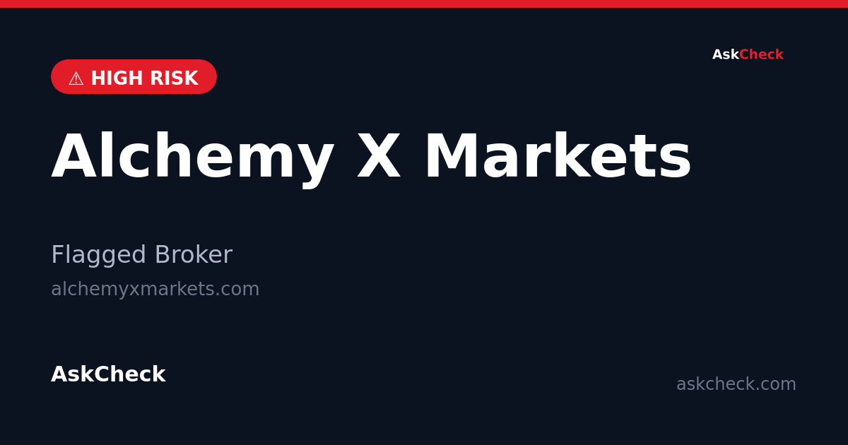Alchemy X Markets (alchemyxmarkets.com) — flagged broker warning