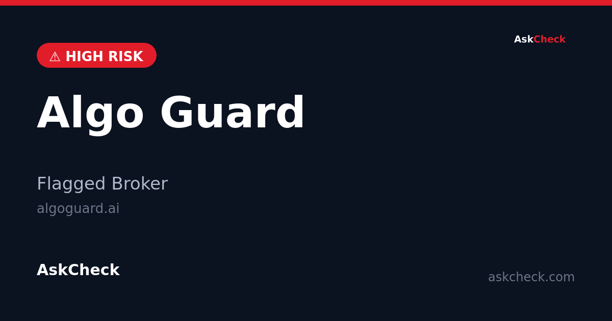 Algo Guard (algoguard.ai) — flagged broker warning