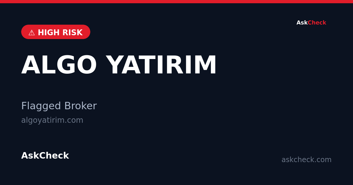ALGO YATIRIM (algoyatirim.com) — flagged broker warning
