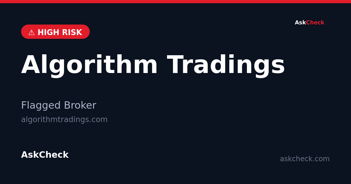 Algorithm Tradings (algorithmtradings.com) — flagged broker warning