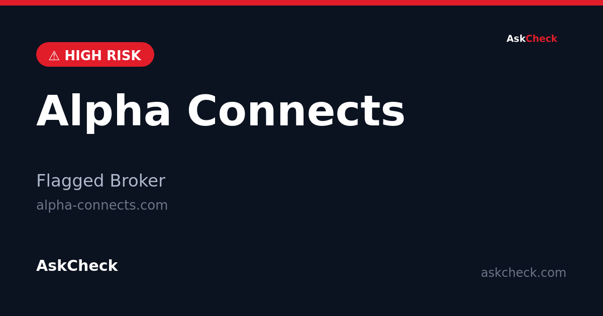 Alpha Connects (alpha-connects.com) — flagged broker warning