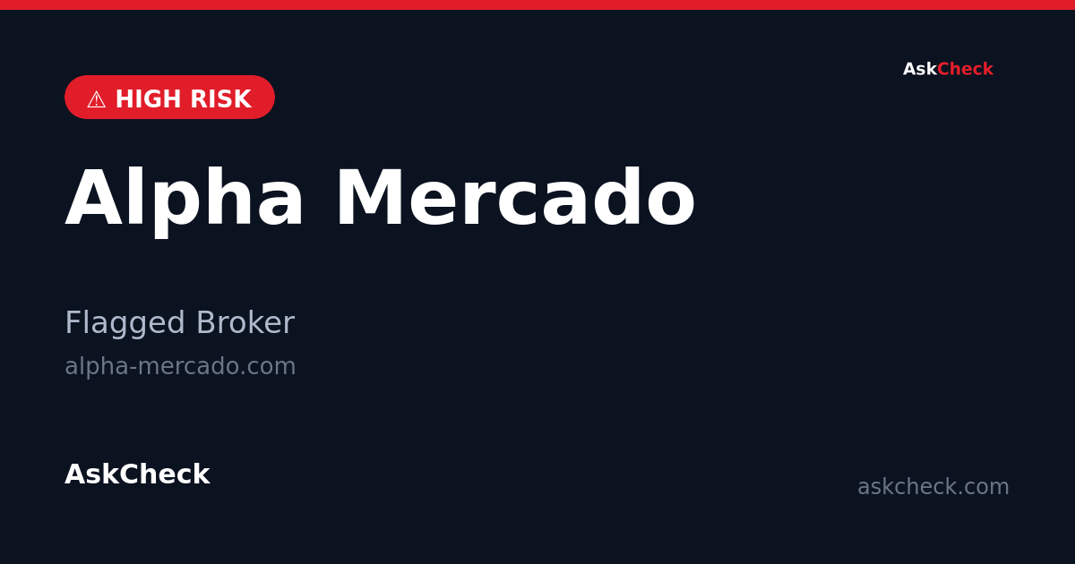 Alpha Mercado (alpha-mercado.com) — flagged broker warning