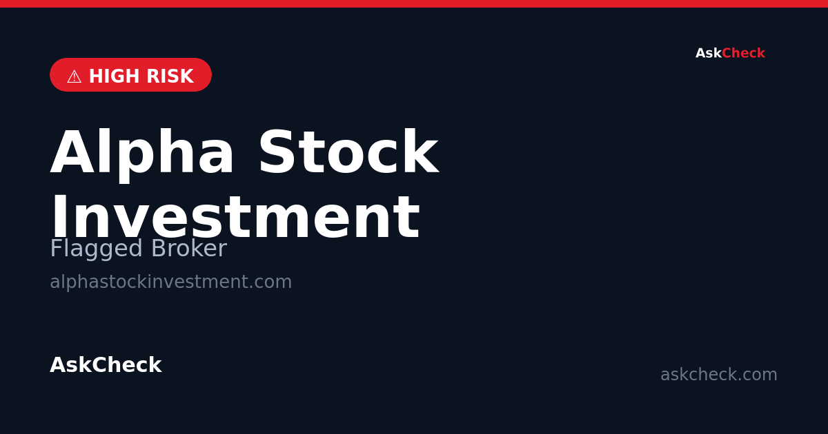 Alpha Stock Investment (alphastockinvestment.com) — flagged broker warning