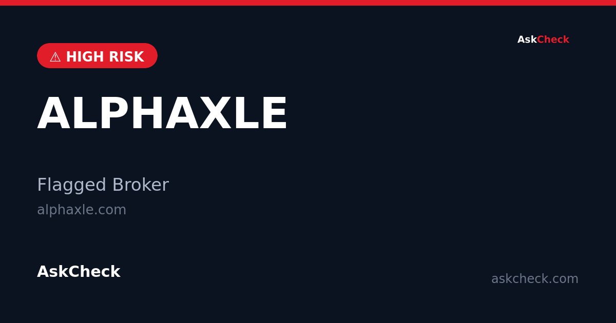 ALPHAXLE (alphaxle.com) — flagged broker warning