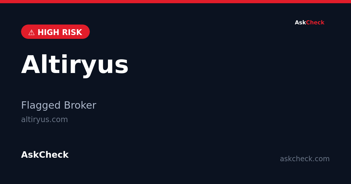 Altiryus (altiryus.com) — flagged broker warning