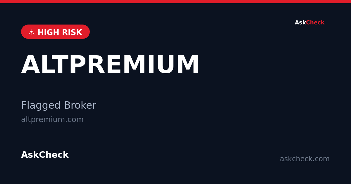 ALTPREMIUM (altpremium.com) — flagged broker warning