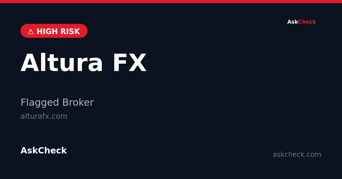 Altura FX (alturafx.com) — flagged broker warning