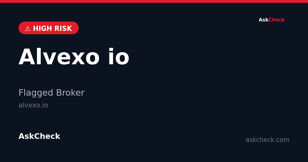 Alvexo io (alvexo.io) — flagged broker warning