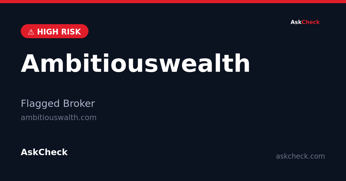 Ambitiouswealth (ambitiouswalth.com) — flagged broker warning
