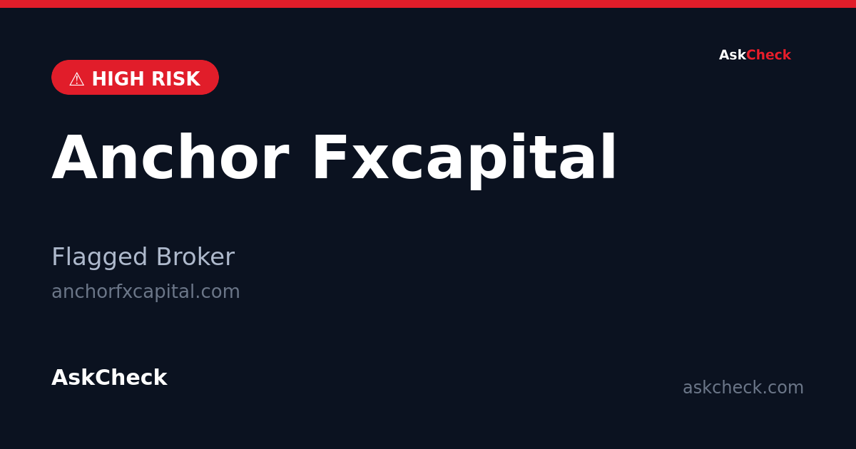 Anchor Fxcapital (anchorfxcapital.com) — flagged broker warning