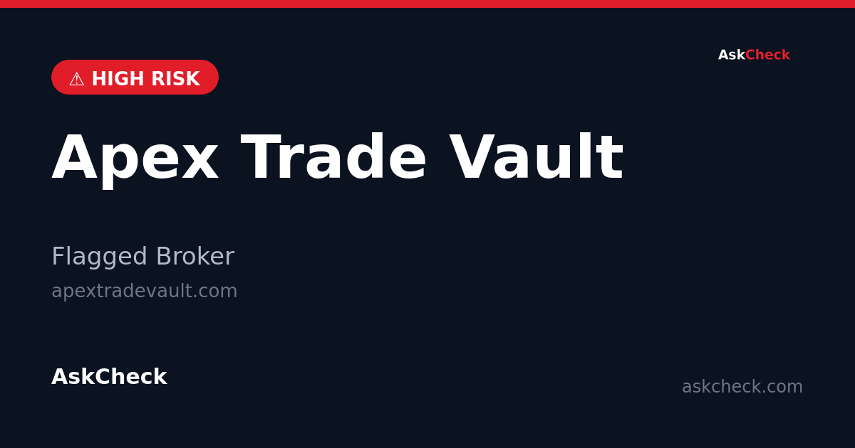 Apex Trade Vault (apextradevault.com) — flagged broker warning