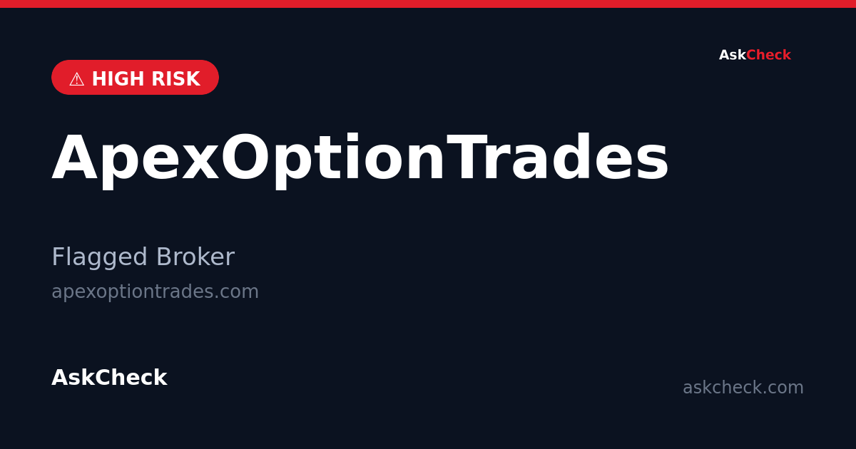ApexOptionTrades (apexoptiontrades.com) — flagged broker warning