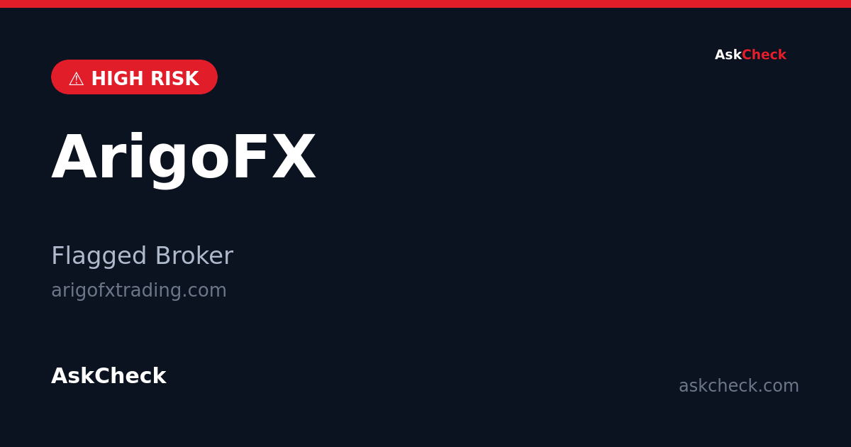 ArigoFX (arigofxtrading.com) — flagged broker warning