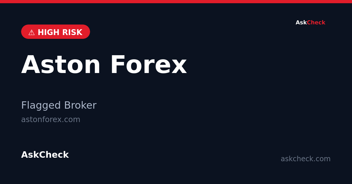 Aston Forex (astonforex.com) — flagged broker warning