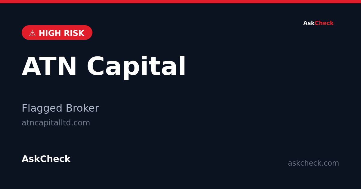 ATN Capital (atncapitalltd.com) — flagged broker warning