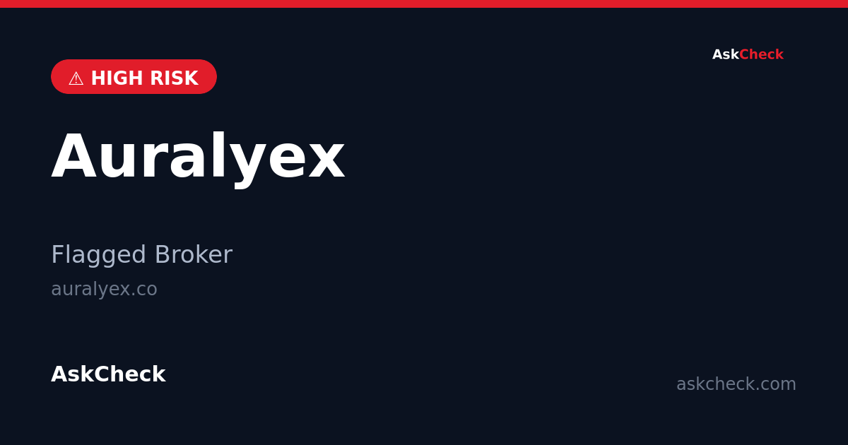 Auralyex (auralyex.co) — flagged broker warning