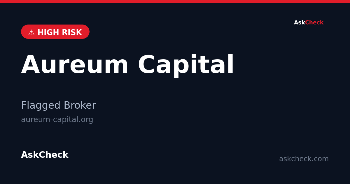 Aureum Capital (aureum-capital.org) — flagged broker warning