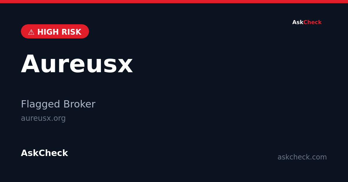 Aureusx (aureusx.org) — flagged broker warning