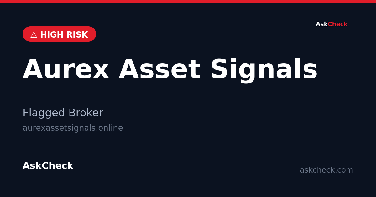 Aurex Asset Signals (aurexassetsignals.online) — flagged broker warning