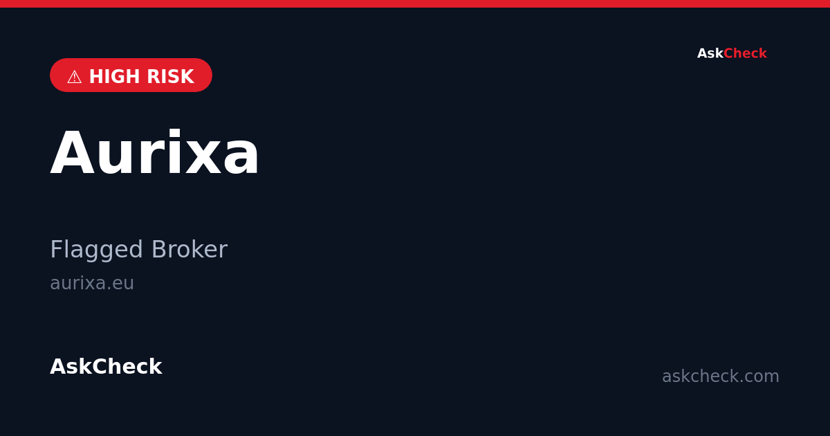 Aurixa (aurixa.eu) — flagged broker warning