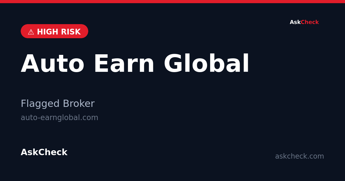 Auto Earn Global (auto-earnglobal.com) — flagged broker warning