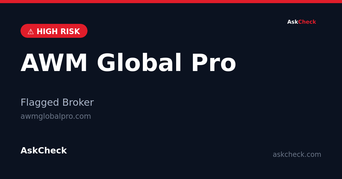 AWM Global Pro (awmglobalpro.com) — flagged broker warning