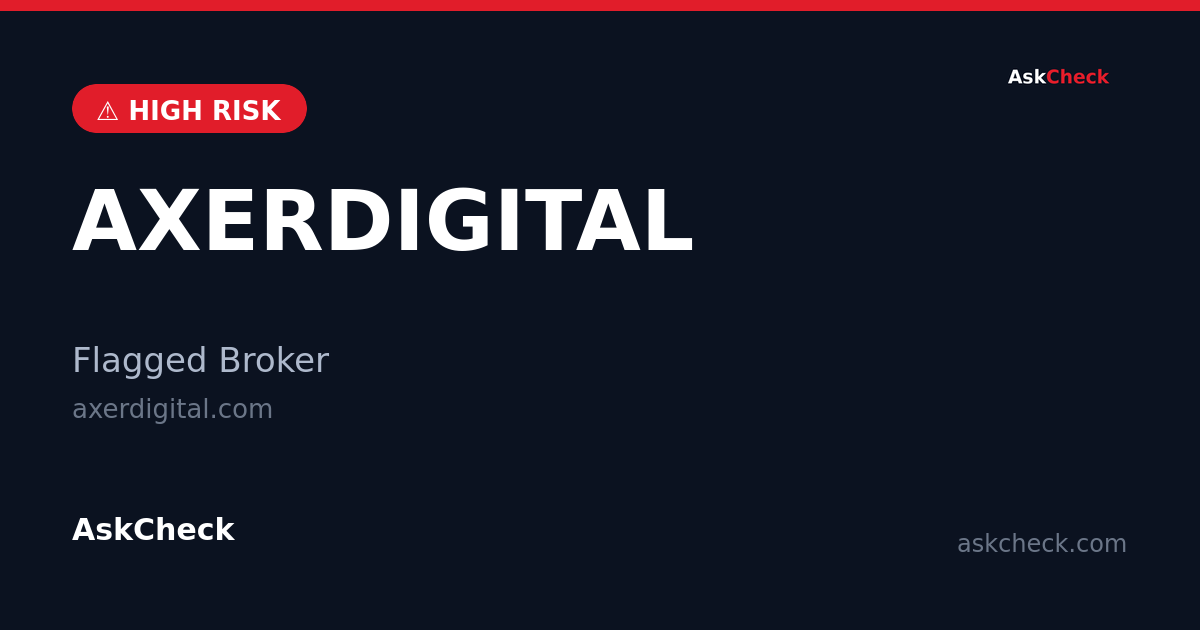 AXERDIGITAL (axerdigital.com) — flagged broker warning