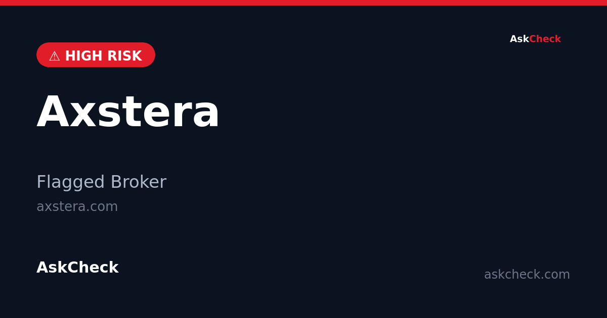 Axstera (axstera.com) — flagged broker warning