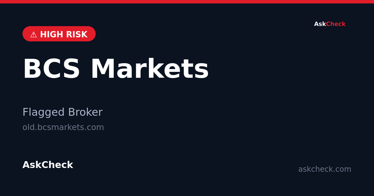 BCS Markets (old.bcsmarkets.com) — flagged broker warning
