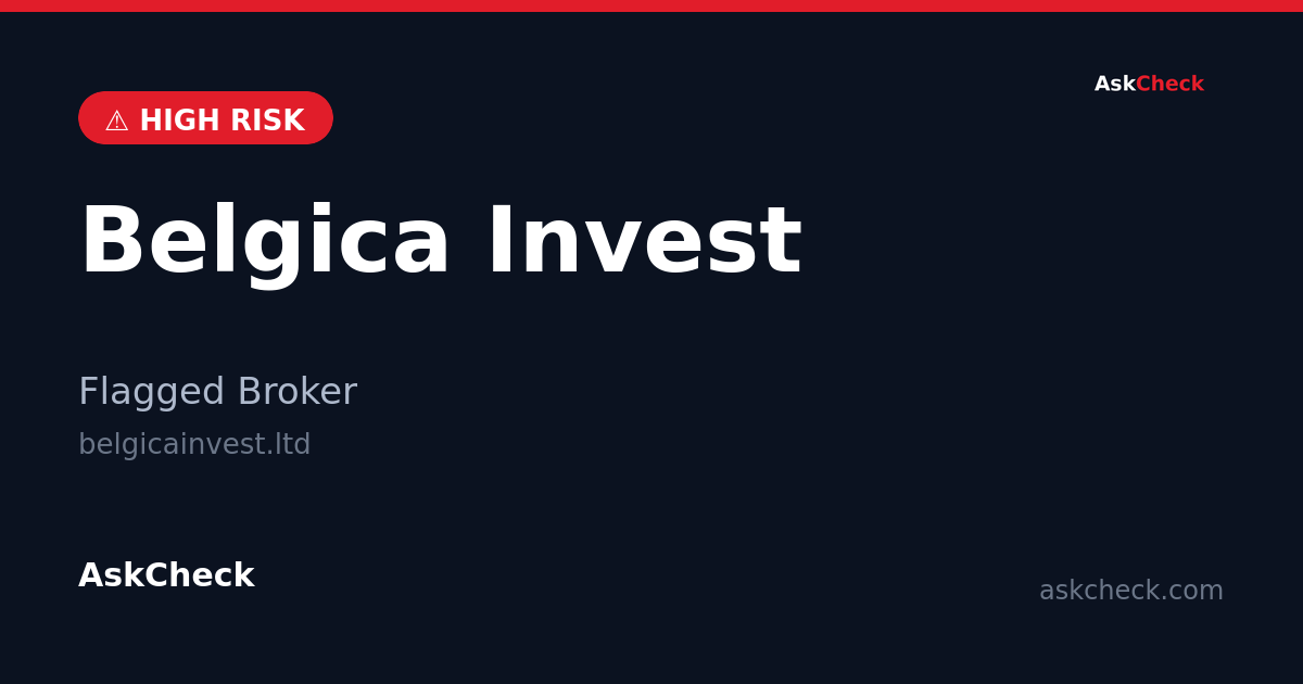 Belgica Invest (belgicainvest.ltd) — flagged broker warning