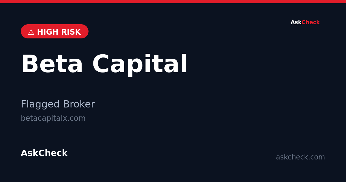 Beta Capital (betacapitalx.com) — flagged broker warning