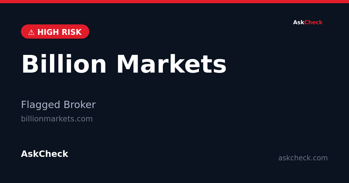 Billion Markets (billionmarkets.com) — flagged broker warning