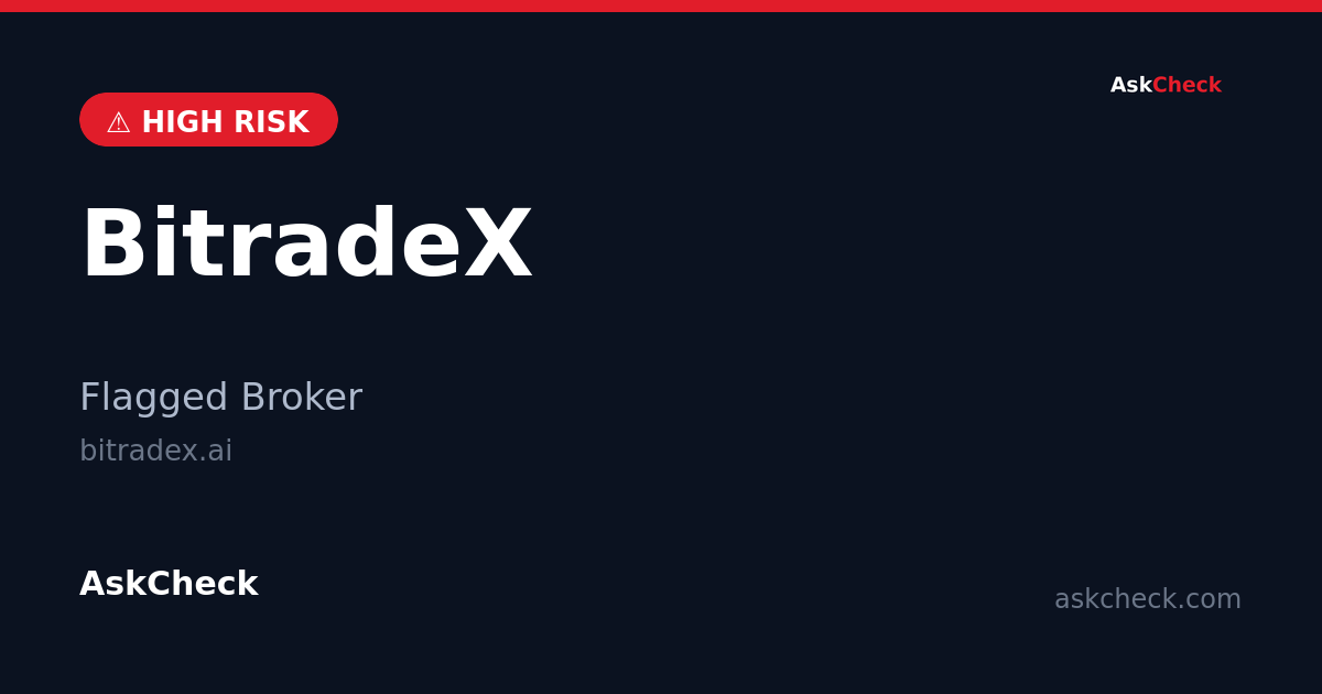 BitradeX (bitradex.ai) — flagged broker warning