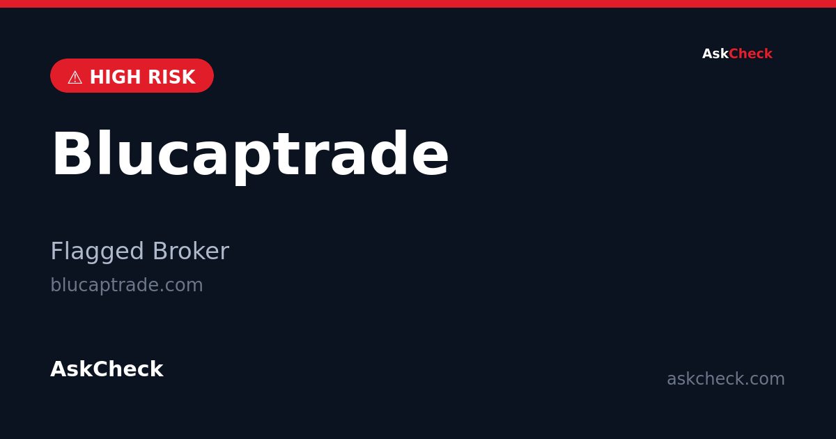 Blucaptrade (blucaptrade.com) — flagged broker warning