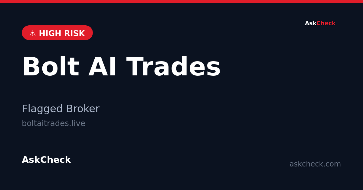 Bolt AI Trades (boltaitrades.live) — flagged broker warning