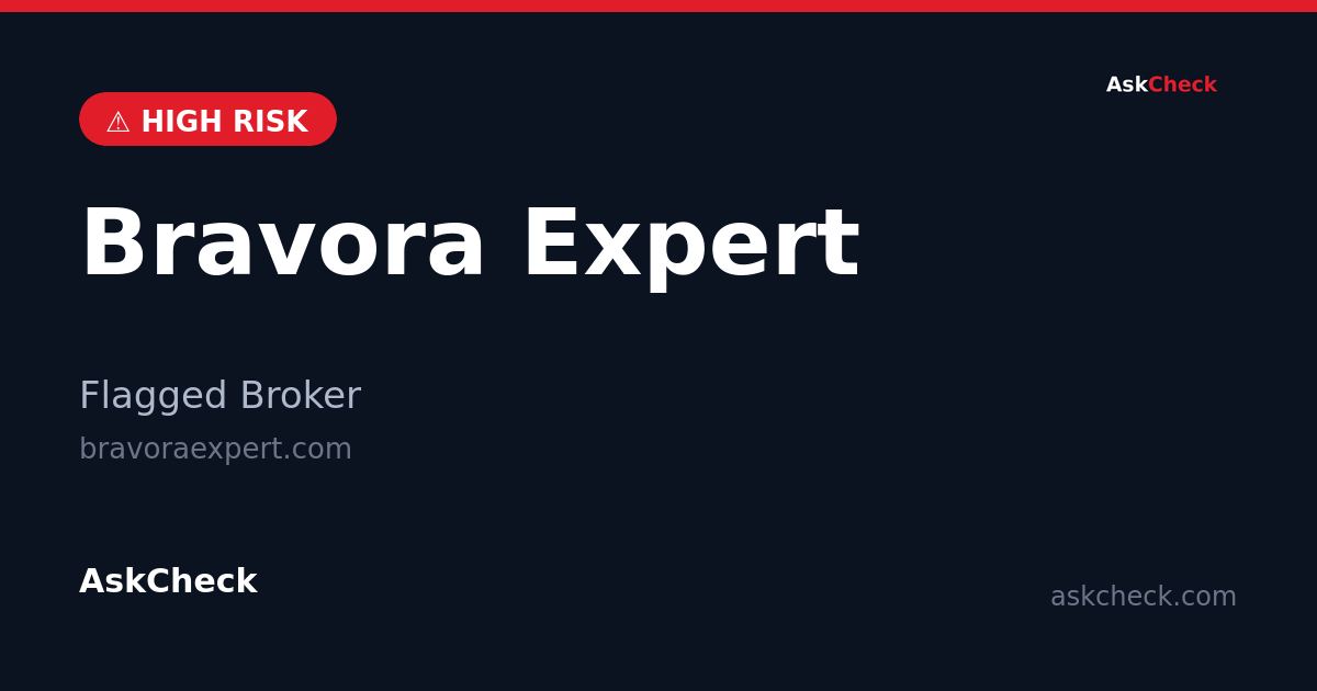 Bravora Expert (bravoraexpert.com) — flagged broker warning
