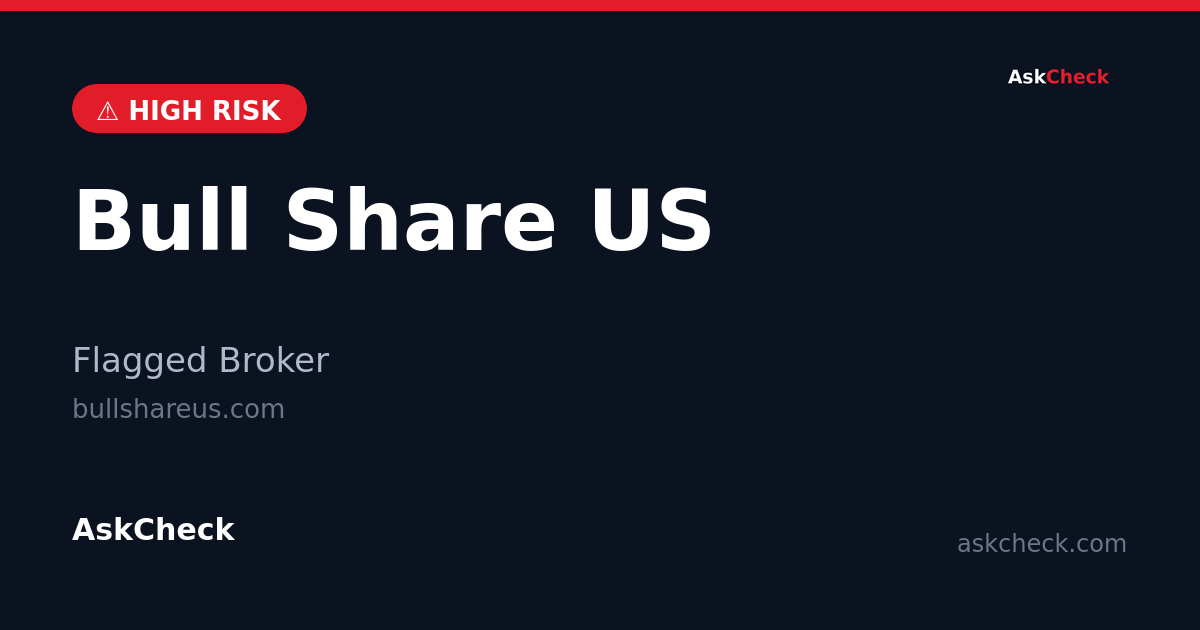 Bull Share US (bullshareus.com) — flagged broker warning