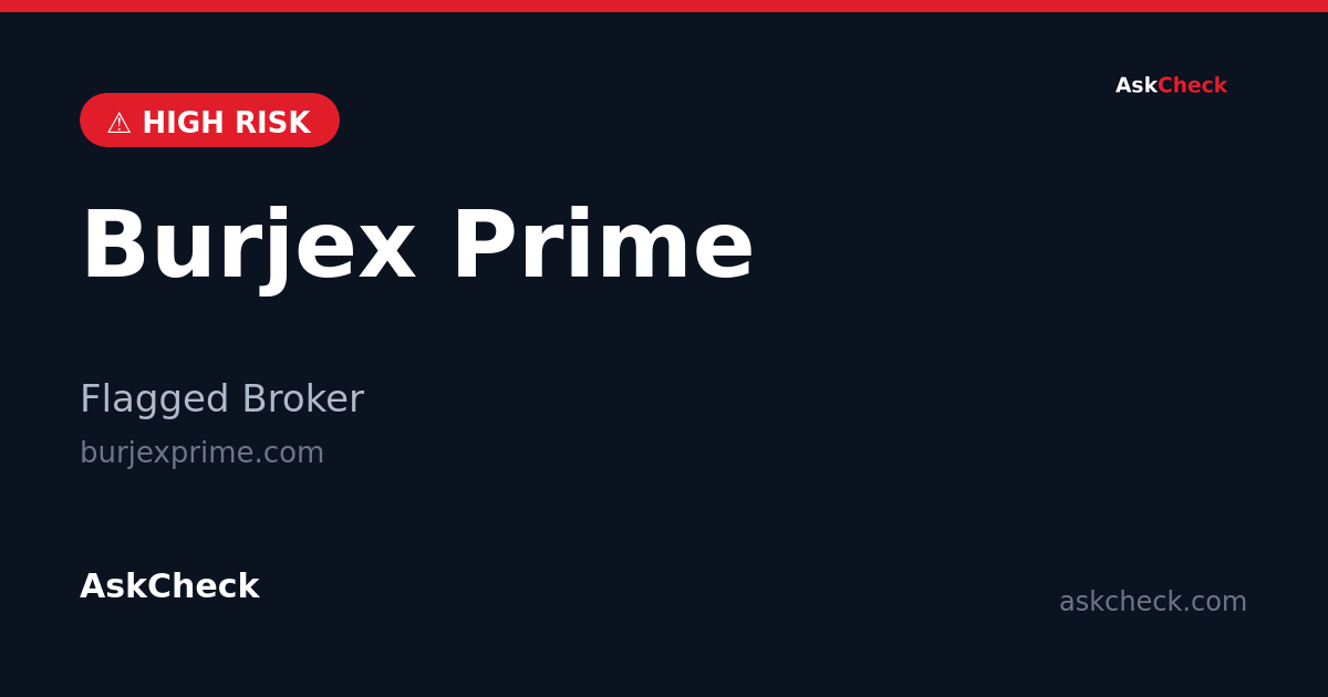 Burjex Prime (burjexprime.com) — flagged broker warning