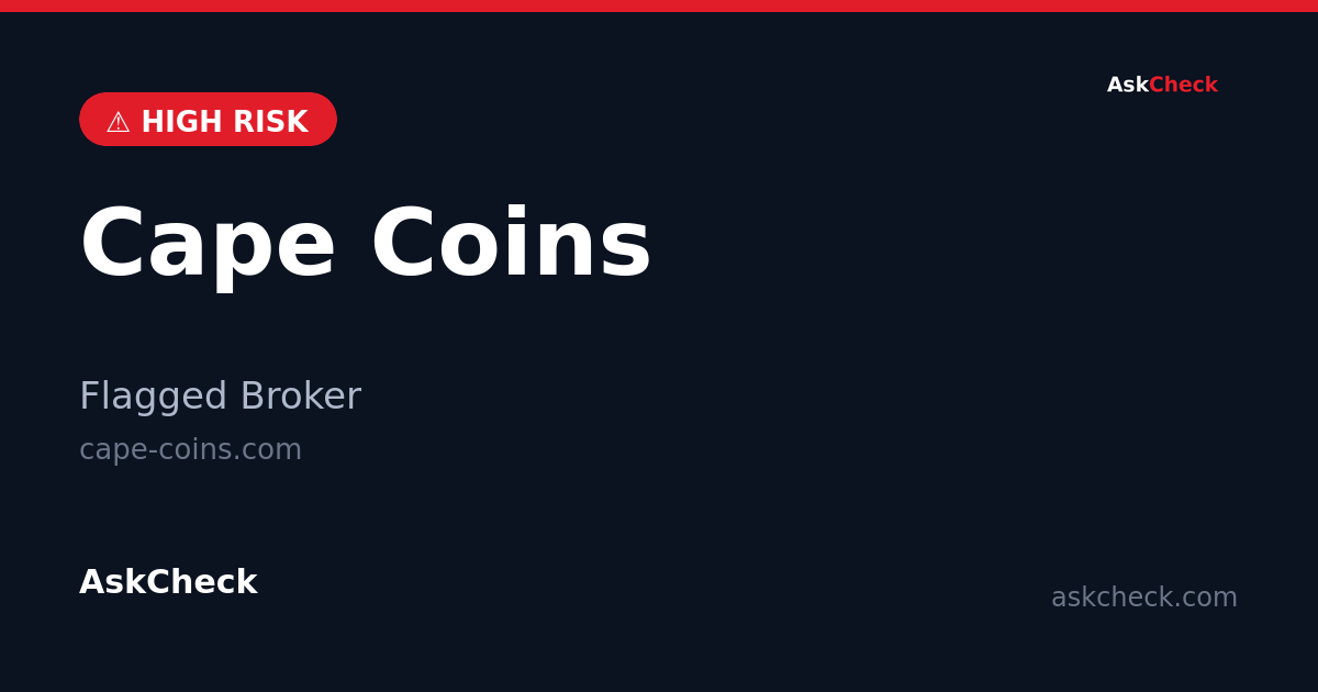 Cape Coins (cape-coins.com) — flagged broker warning