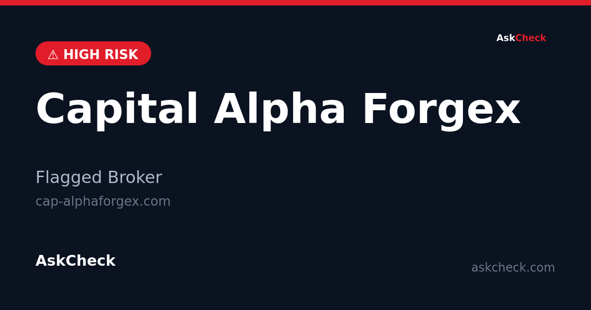 Capital Alpha Forgex (cap-alphaforgex.com) — flagged broker warning