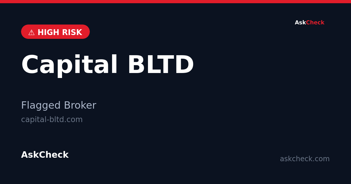 Capital BLTD (capital-bltd.com) — flagged broker warning