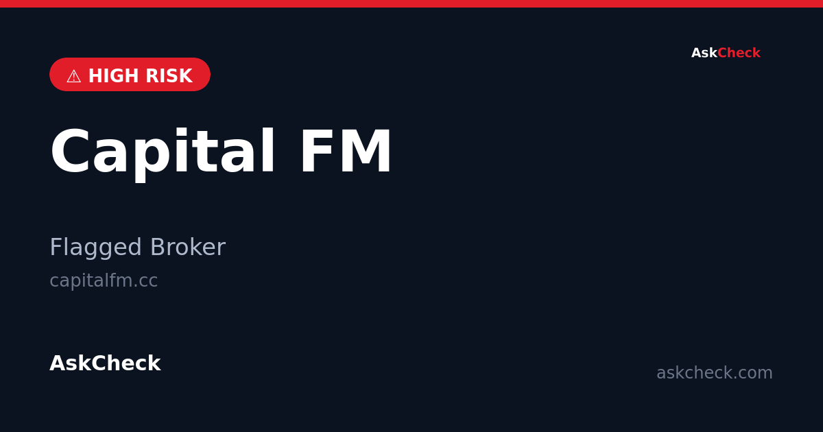 Capital FM (capitalfm.cc) — flagged broker warning