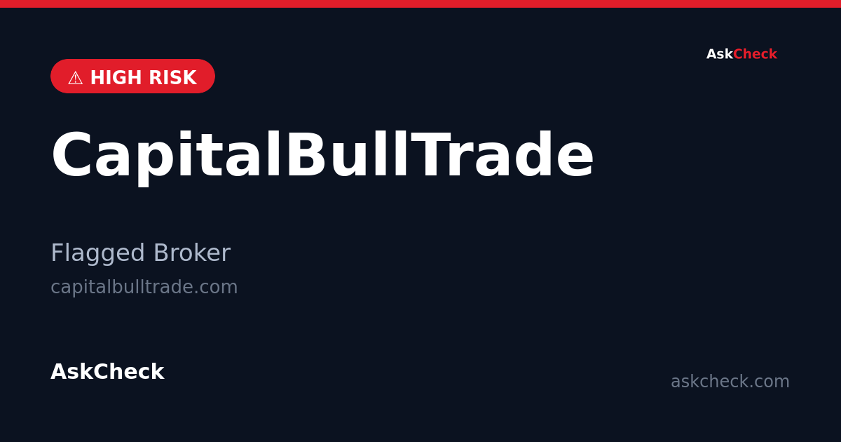 CapitalBullTrade (capitalbulltrade.com) — flagged broker warning